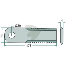 Effektiv tannet slaggkniv i 25-pakning, designet for profesjonell bruk.