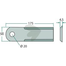 25-pakning halmhakkkniver av standardtype for HF44280.