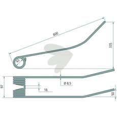 Rakespyd IMA La Rocca, 600 mm lang, perfekt for landbruk og hage.