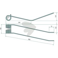Rakespyd IMA La Rocca, 660 mm, ideell for effektiv jordbearbeiding.