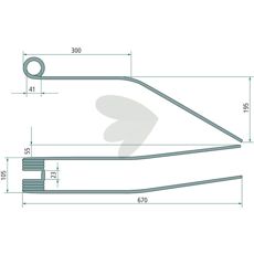 Rakespyd IMA La Rocca, 670 mm lang, for profesjonelt lagringsarbeid.