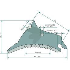 Kniv for rundballepresse Z4545590, perfekt for effektiv ballepressing.