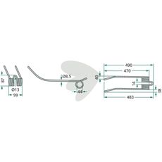Kuhn fjærpinner 490mm, 10-Pack, utrolig prisverdt og holdbart.