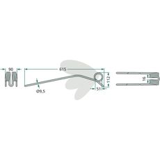 Kuhn 615mm fjærpinner, høyere holdbarhet og ytelse.