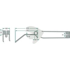 Kuhn 515mm fjærpinner, høy kvalitet for effektive strenglegginger.