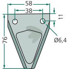 Busatis slett slåttekniv 76x58x2,7, gir en jevn og effektiv klipping.