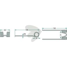 Høykvalitets Pick-up pinne Massey Ferguson 198 mm, designet for ytelse.