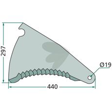 Kniv til snittvogn 60810, kraftig verktøy for jordbruk og skjærearbeid.