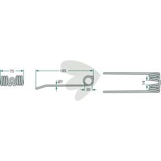 New Holland pick-up pinne, 185 mm, optimal for skurtreskere.