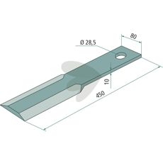 Kraftig slåttkniv som gir et rent snitt av ulike avlinger.