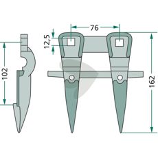 Dobbel finger 6" 640590M91, perfekt for å maksimere din produksjon og effektivitet.