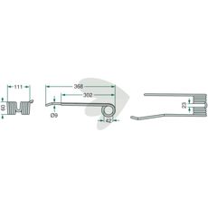 Lely venstre pinne, 368 mm lang, artikkelnummer 73130L, for pålitelig bruk.