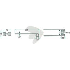 Dücker rivepinne på 291 mm, designet for optimal holdbarhet og ytelse.