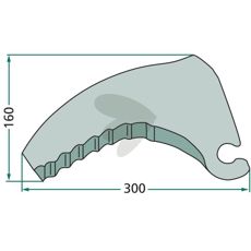 Kniv for rundballepresse, artikkelnummer 84024222, effektiviserer balleproduksjonen.