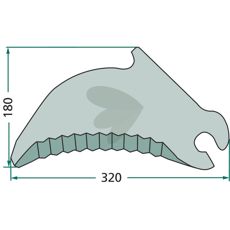 Kniv for rundballepresse, artikkelnummer 84056505, sikrer jevn og effektiv balling.