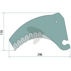 Kniv for rundballepresse, artikkelnummer 8460775, gir optimal skjæring og holdbarhet.