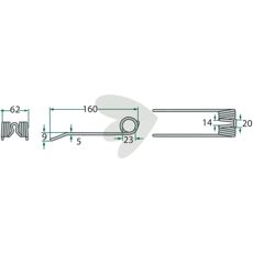 160 mm pick-up pinne tilpasset for Strautmann maskiner.