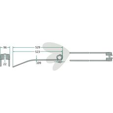 Rakepinne Claas 529 mm, utviklet for langvarig og effektiv bruk.