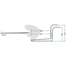 Pinne Claas med hull 6,5mm, ideell for presis montering.