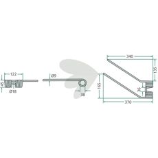 Kremfarget pinne til rive med rød markering for lett identifisering.