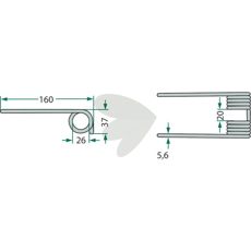 Solid 160 mm pick-up pinne for Krone merke.