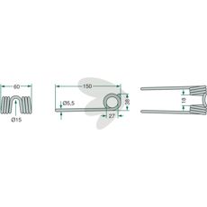 Holdbar Pick-up pinne Krone 150 mm for profesjonell bruk.