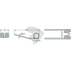 Holdbar 160 mm pick-up pinne spesielt for Krone.