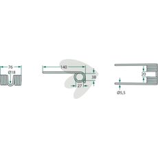 Bergmann pick-up pinne 140 mm, bygget for holdbarhet og effektivitet.