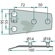 Knivholder 9484592, perfekt for å sikre fjærbelastede kniver på maskiner.