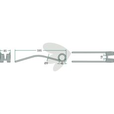 Rakepinne Claas 595 mm, optimal for feltprestasjon og holdbarhet.