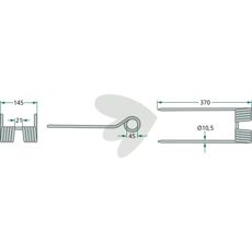 Rivepinne Claas 370 mm, høy kvalitet for effektiv traktorarbeid.