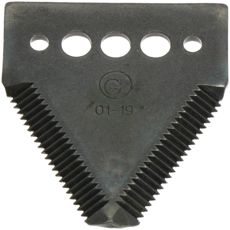 87x76 mm tagget slåmaskinkniv med flere hulldimensjoner, ideell for presis klipping.