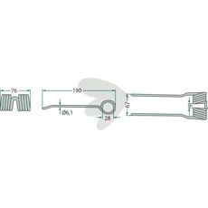 Claas pick-up pinne på 190 mm, perfekt for effektiv innsamling av avlinger.