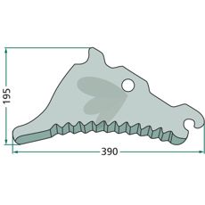 Effektiv kniv for rundballepresse CC45488, for forbedret avlingskvalitet.