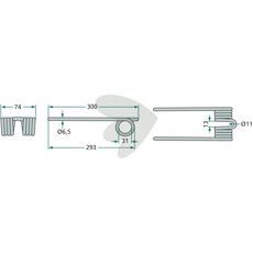 Lang sølvfarget rivetind for holdbarhet og ytelse.