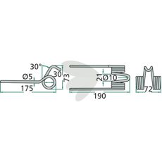 Tind Landsberg, 190mm lang, kompatibel med flere maskinprodusenter.