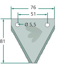 81x76 tannet slåttekniv nederst fra Mörtl, ideell for effektivt arbeid.