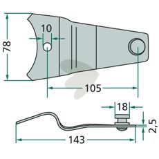 Knivholder PZ-57, ideell for bruk i landbruksmaskiner og utstyr.