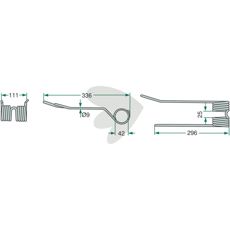 Høyre rett pinne til rive i rød farge med gul markering for enkel bruk.