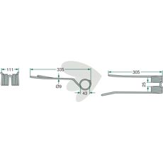 Rett rød pinne til venstre roterende rive, robust og effektiv.