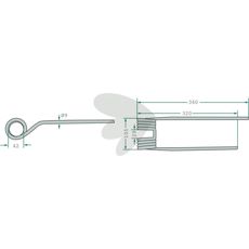 PZ rivepinne 360 mm, skreddersydd for Kverneland Flevo 480.