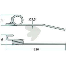 Pinne for John Deere, 220mm lang, for pålitelig drift og holdbarhet.