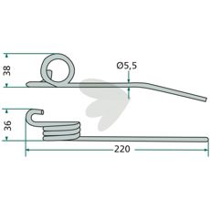 Pinne John Deere, 220mm lang, passer til ulike landbruksmaskiner.