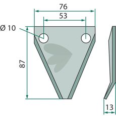 Vinklet kniv for fôrblander, gir enestående presisjon ved fôrblanding.