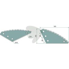 Kniv for fôringsvogn modell 70-276, spesielt utviklet for å lette fôring.