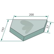 Mellomkniv 70-508, ideell for skjæring i landbruksutstyr.