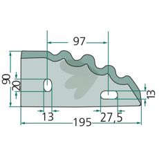 Kniv for fôringsvogn, venstre side, for modell 70-109. Høy kvalitet.