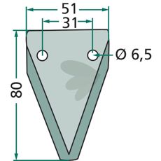 Kniv for fôrtralle, designet for Walker og andre, tykkelse 2 mm.
