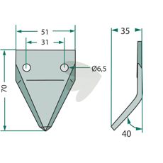 Kniv for fôrtralle 70-120, optimalisert design for smidig fôrproduksjon.