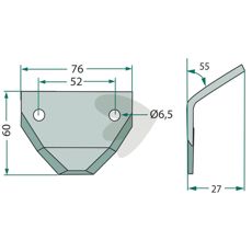 Kniv for fôrtralle 70-125, garanterer jevn og rask fôrberedning.